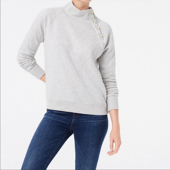j crew button collar pullover sweatshirt